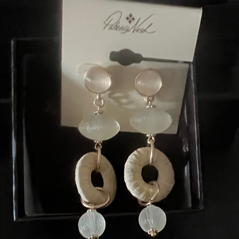 Patricia Nash Elegant Gold and Cream Earrings